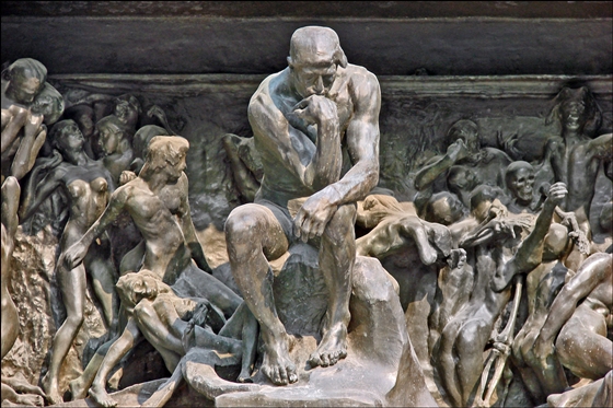 Rodin's Thinker at the 'Gates of Hell'